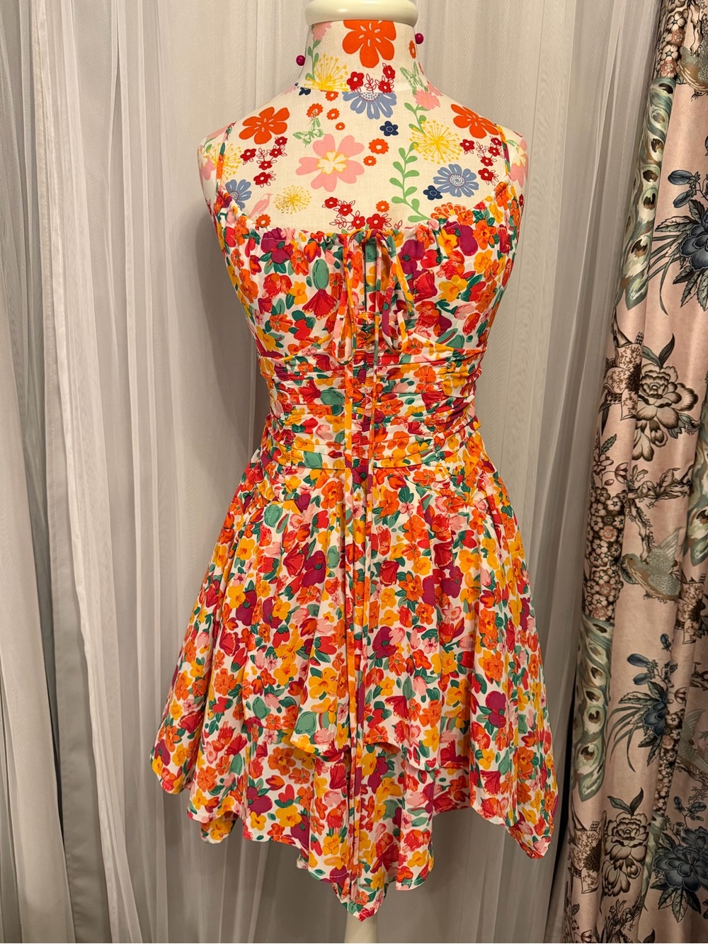 Princess Polly Multicolor Floral Mini Dress - Orange, Pink, Green, Red